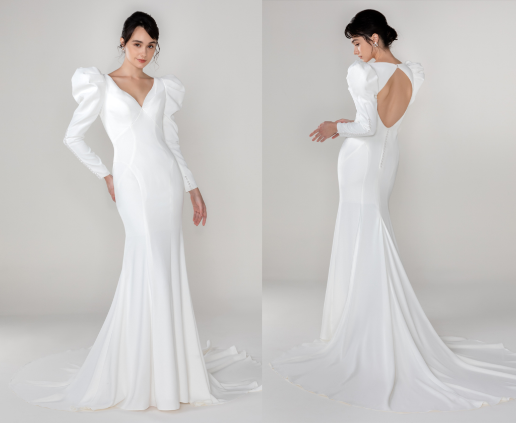 vestido de novia modesto minimalista